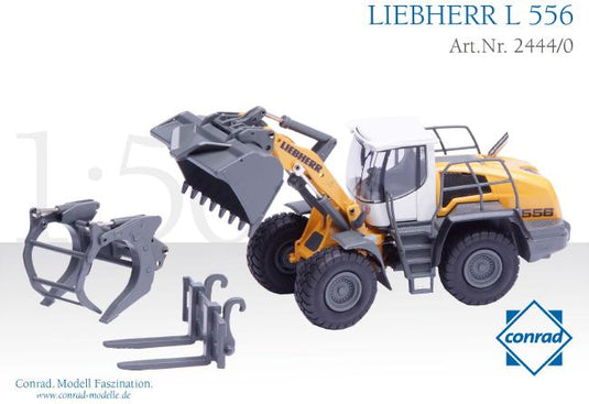【予約】10月以降発売予定LIEBHERRリープヘル L556 ホイールローダ + リフトアーム +クイックカプラー /Conrad 建設機械模型　ミニチュア