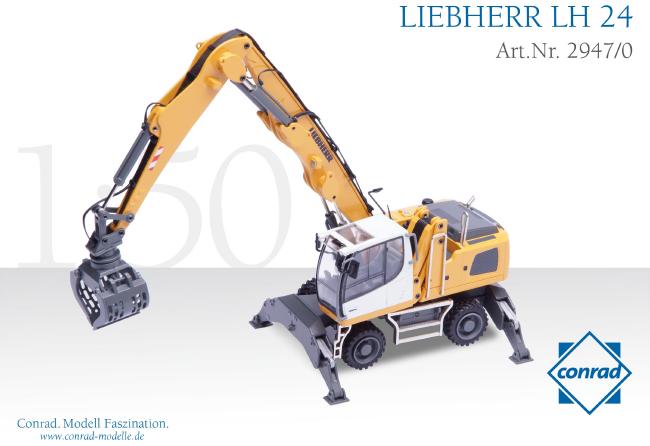LIEBHERRリープヘル LH24 Material handler with concrete shearsショベル /Conrad 建設機械模型　ミニチュア