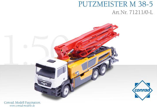PUTZMEISTER コンクリートポンプ BSF 38-5 on MAN TGS 3軸　トラック /Conrad 建設機械模型　ミニチュア
