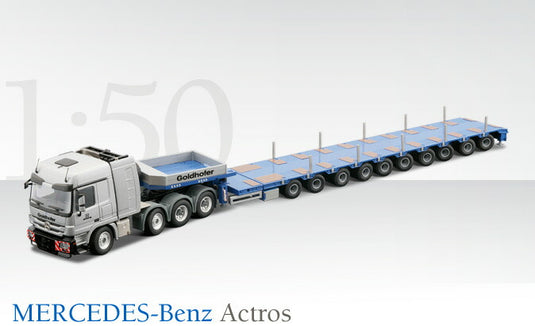MERCEDES-BENZ Actros 4軸  Goldhofer STZ-H10 底床セミトレーラー 10軸/CONRAD　1/50 建設機械模型