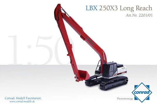 【予約】8月以降発売予定LBX 250X3 Long Reach Hydraulic excavator LINK-BELT 油圧ショベル/CONRAD 1/50 建設機械模型　ミニカー