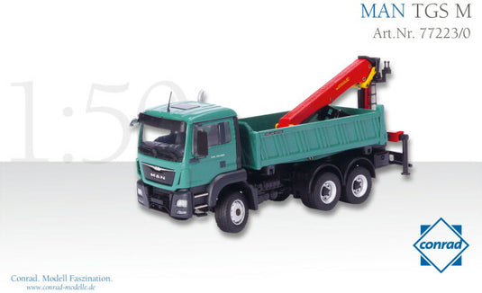 【予約】2015年発売予定MAN TGS M 6x6 All-wheel tipper with EPSILON loading craneトラッククレーン /CONRADコンラート建設機械 工事車両 1/50 ミニチュア 重機