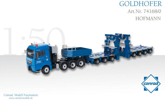 【予約】2015年発売予定GOLDHOFER Module combination (4+6) and tube adapter with MAN TGX XLX Euro5 HOFMANNトラックトレーラー /CONRADコンラート建設機械 工事車両 1/50 ミニチュア 重機