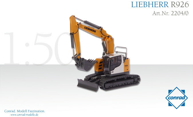 【予約】6月-8月以降発売予定Liebherrリープヘル R926 Compact 油圧ショベル/Conrad 建設機械模型 工事車両 1/50 ミニチュア