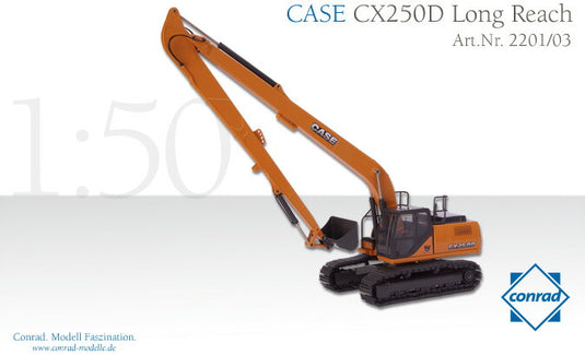 【予約】6月-8月以降発売予定CASE CX250D ロングリーチ Hydraulic excavator 油圧ショベル/Conrad 建設機械模型 工事車両 1/50 ミニチュア