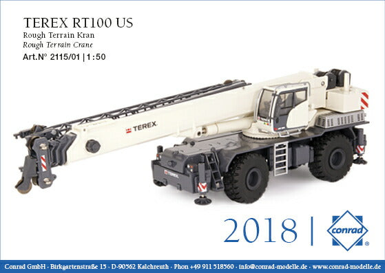 TEREX RT100 US Rough Terrain Crane モバイルクレーン /建設機械模型 工事車両 Conrad 1/50 ミニチュア