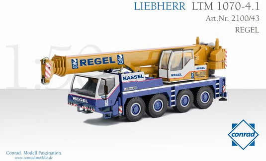 【予約】1月以降発売予定REGEL LIEBHERRリープヘル LTM 1070-4.1 Autokranモバイルクレーン　/CONRAD 建設機械模型 工事車両 1/50 ミニチュア