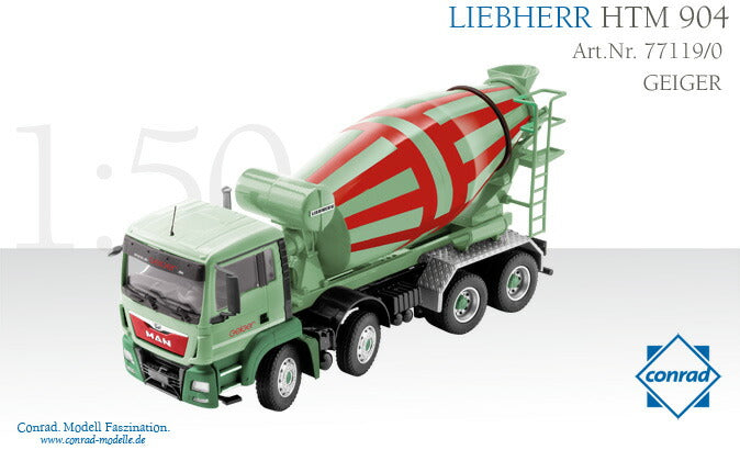 【予約】2016年発売予定 LIEBHERRリープヘル HTM 904 Truck mixer on MAN TGS Euro 6 GEIGER ミキサー トラック /CONRAD 建設機械模型 工事車両 1/50 ミニチュア