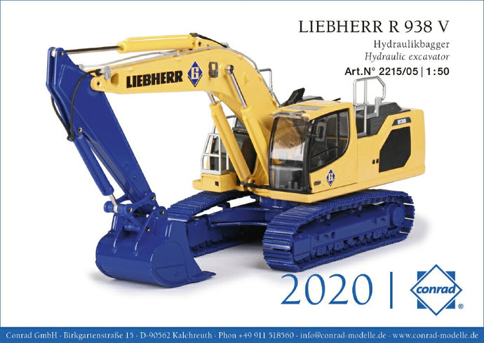 LIEBHERRリープヘル R 938 V　Hydraulic excavator Description: GIORGETTI 油圧ショベル /Conrad 1/50 建設機械 模型ミニカー  はたらく車 重機