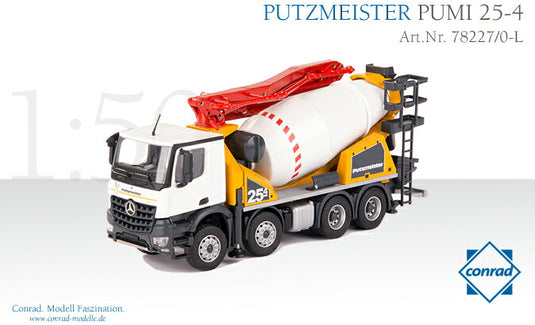PUTZMEISTER PUMI 25-4 Concrete mixer with コンクリートミクサー ポンプ メルセデスベンツアクトロス 4軸 /Conrad 建設機械模型 工事車両 1/50 ミニチュア