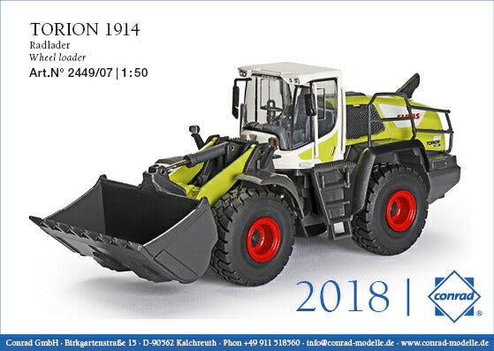 【予約】2019年1月以降発売予定TORION 1914 ホイールローダー CLAAS /建設機械模型 工事車両 CONRAD 1/50 ミニチュア