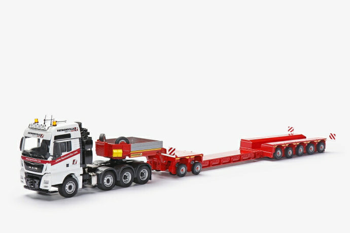 【予約】FAYMONVILLE Variomax Drop center semi-trailer with MAN TGX XXL トラック トレーラー  /Conrad 建設機械模型 工事車両 1/50 ミニチュア