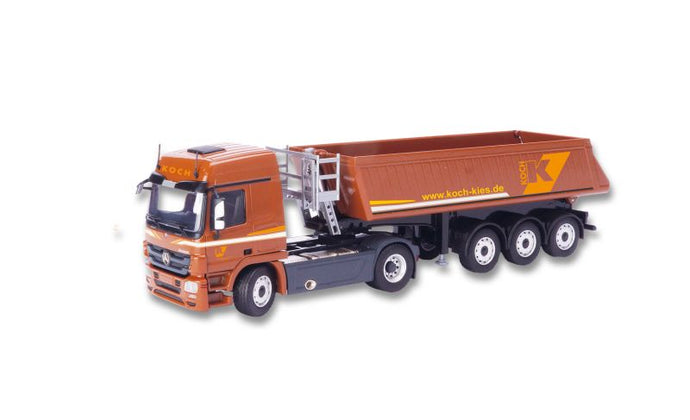 【予約】2023年発売予定SCHMITZ-CARGOBULL Tipper trailer 3-axle on MERCEDES-BENZ Actros 2-axle ダンプ トラック/建設機械模型 工事車両 Conrad 1/50 ミニチュア