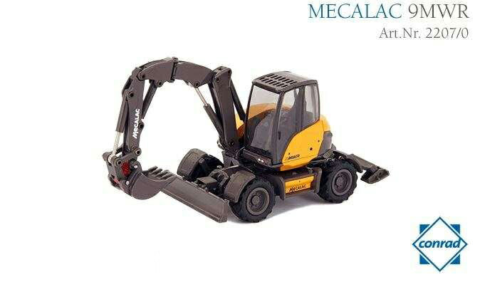 Mecalac 9 MWR mobile excavator /Conrad  1/50 ミニチュア 建設機械模型 工事車両