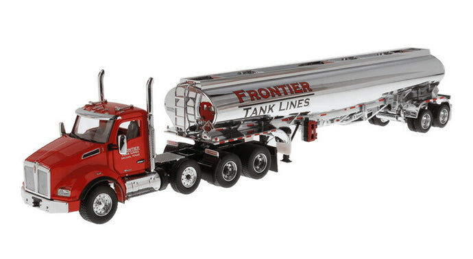 Frontier Tank Lines - Kenworth T880S SBFA Tandem Day Cab with Pusher Axle and Heil FD9300/DT-C4 Petroleum Tanker Trailer /ダイキャストマスターズ  1/50 ミニチュア トラック 建設機械模型 工事車両