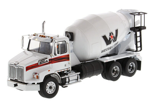 Western Star 4700 SF Concrete Mixer Truck in White with White Drumcifications of real trucks and trailers. /ダイキャストã�Eスターズ  1/50 ミニチュア トラチE‚¯ 建設機械模垁E工事車両