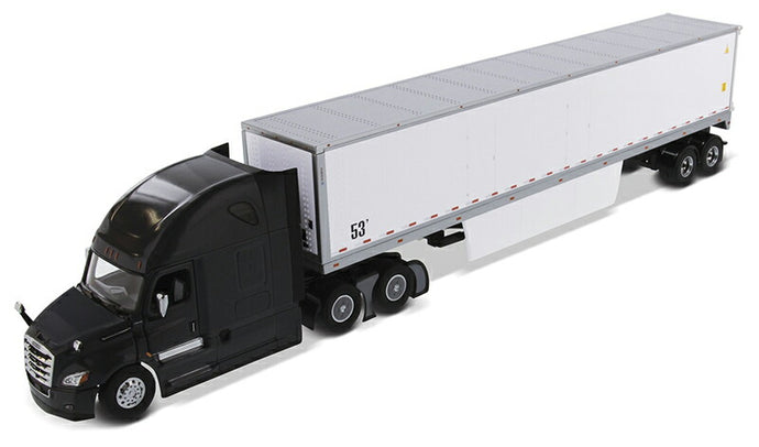 Freightliner New Cascadia with Sleeper in Black and 53' Dry Van Trailer with Skirts /ダイキャストマスターズ  1/50 ミニチュア トラック 建設機械模型 工事車両