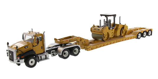 Caterpillar CT660 Day Cab with XL 120 Low-Profile HDG Lowboy Trailer and Cat CB-534D XW Vibratory /ダイキャストã�Eスターズ  1/50 ミニチュア トラチE‚¯ 建設機械模垁E工事車両