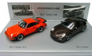 【ポルシェ純正】ポルシェターボセット 911 (930) ターボ 3.3, 911 (997) ターボ 2010　/Minichampsミニチャンプス 1/43 ミニカー