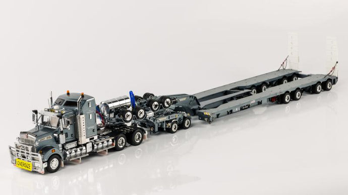 【予約】3-5月以降発売予定Kenworth T909 Prime Mover with Drake 2x8 Dolly and 4x8 Swinging trailer Merculy silver トラック トレーラー /DRAKE 1/50 模型