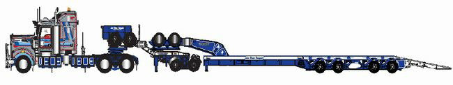 ギャラリービューアに画像をロードする, 【予約】3-5月以降発売予定Kenworth T909 Prime Mover with Drake 2x8 Dolly and 4x8 Swinging trailer Lew Harris Heacy Haulage トラック トレーラー /DRAKE 1/50 模型
