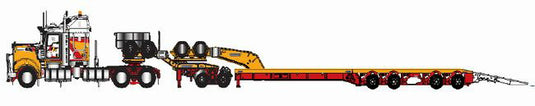【予約】3-5月以降発売予定Kenworth T909 Prime Mover with Drake 2x8 Dolly and 4x8 Swinging trailer Andy's トラック トレーラー /DRAKE 1/50 模型