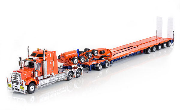 Drake - Kenworth C509 with Drake 2x8 Dolly and 5x8 Swingwing Combination Trailer トラックトレーラー/DRAKE 建設機械模型 工事車両 1/50 ミニチュア