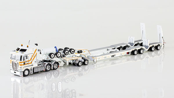 CQ Group - Kenworth K200 with Drake 4x8 Dragline Bucket Trailer and 2x8 Dolly トラック　トレーラー /DRAKE  建設機械模型 工事車両 1/50 ミニチュア