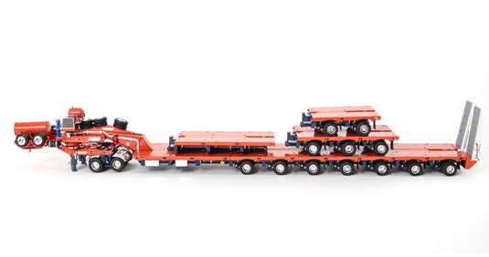 Drake 2x8 Dolly and 7x8 Steerable Low Loader Trailer PLUS Accessory Pack in Orange and Blue: 2x8 Deck, 3x8 Deck and Drop in Deck Section  トレーラーアクセサリーセット /DRAKE  建設機械模型 工事車両 1/50 ミニチュア