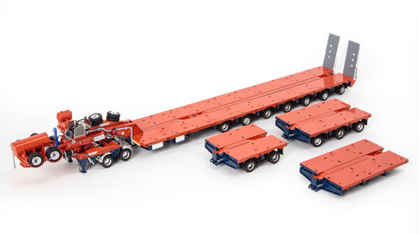 Drake 2x8 Dolly and 7x8 Steerable Low Loader Trailer PLUS Accessory Pack in Orange and Blue: 2x8 Deck, 3x8 Deck and Drop in Deck Section  トレーラーアクセサリーセット /DRAKE  建設機械模型 工事車両 1/50 ミニチュア