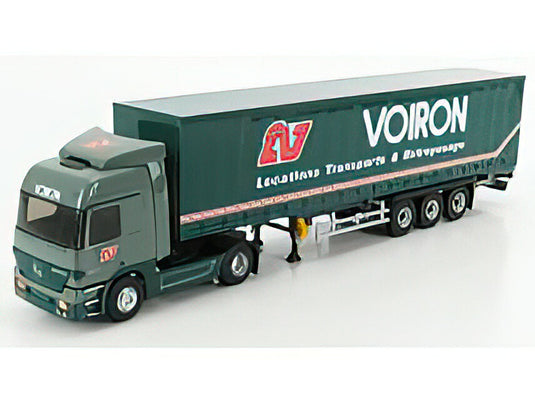 MERCEDES BENZ - ACTROS 1844 TRUCK TELONATO VOIRON TRANSPORTS 2008 - 2 TONE GREEN トラック/Eligor 建設機械模型 工事車両 1/43 ミニカー