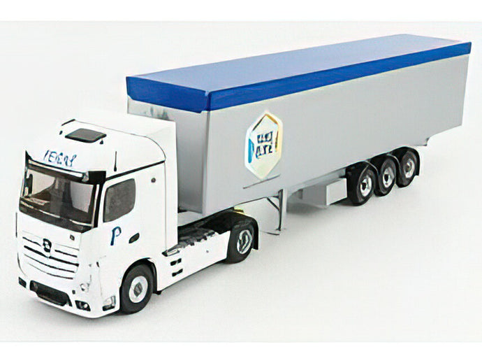 MERCEDES BENZ - ACTROS 5 1845 TRUCK CASSONATO RIBALTABILE FRANCE BENNE TRANSPORTS 2018 - WHITE SILVER トラック/Eligor 建設機械模型 工事車両 1/43 ミニカー