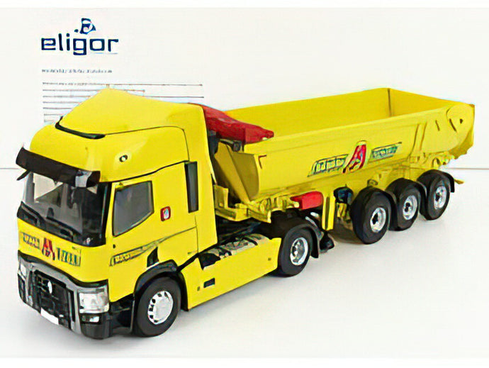 RENAULT - T460 TRUCK CASSONE RIBALTABILE MORONI TRANSPORTS 2016 - YELLOW トラック/Eligor 建設機械模型 工事車両 1/43 ミニカー