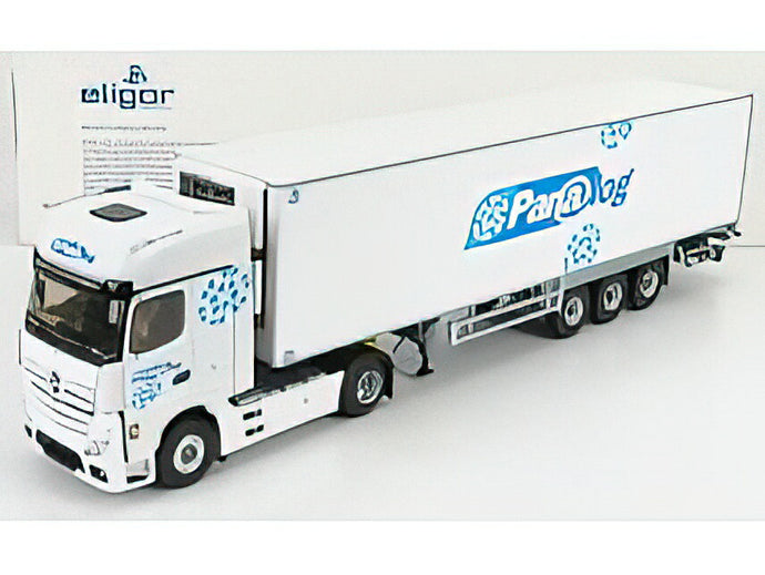 MERCEDES BENZ - ACTROS 5 1845 TRUCK SEMI-FRIGO PANALOG TRANSPORTS 2018 - WHITE トラック/Eligor 建設機械模型 工事車両 1/43 ミニカー