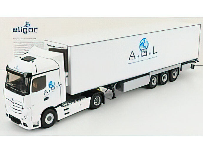 MERCEDES BENZ - ACTROS 5 1851 TRUCK SEMI-FRIGO ARMOR GLOBAL LOGISTICS TRANSPORTS 2018 - WHITE トラック/Eligor 建設機械模型 工事車両 1/43 ミニカー