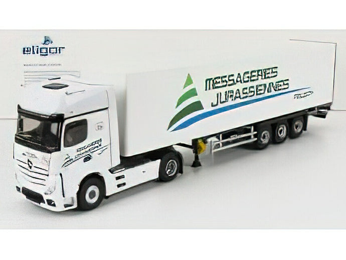 MERCEDES BENZ ACTROS 5 1851 TRUCK MESSAGERIES TRANSPORTS 2018 - WHITE / Eligor 1/43 建設機械模型ミニチュア