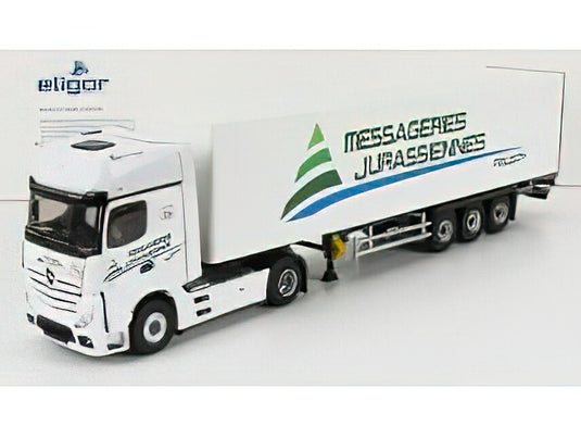 MERCEDES BENZ ACTROS 5 1851 TRUCK MESSAGERIES TRANSPORTS 2018 - WHITE / Eligor 1/43 建設機械模型ミニチュア