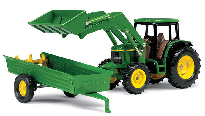 John Deereジョンディア 6210 Tractor with Loader and Manure Spreader - TBE15488 /ERTL  1/32 ミニチュア トラクター トラック 農業機械模型