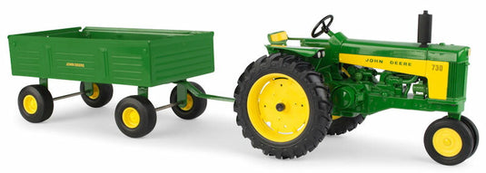 John Deereジョンディア 730 Tractor with Barge Wagon /ERTL  1/16 ミニチュア トラクター トラック 農業機械模型