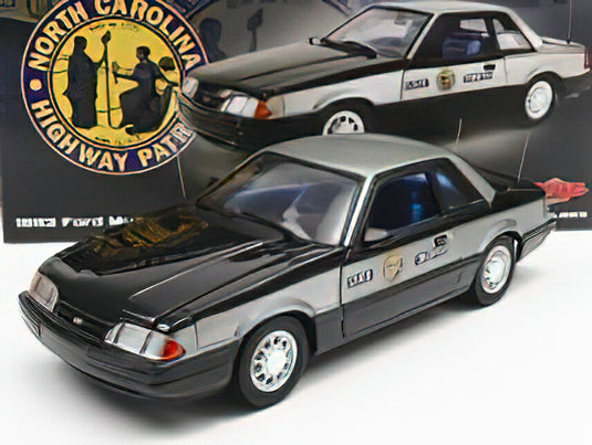 FORD USA  MUSTANG 5.0L SSP POLICE NORTH CAROLINA HIGHWAY PATROL STATE TROOPER 1993 - SILVER BLACK/GMP 1/18ミニカー