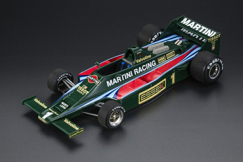 ギャラリービューアに画像をロードする, LOTUS TYPE 80 MARTINI RACING N 1 3rd SPAIN GP JARAMA (WITH FRONT WINGS) 1979 MARIO ANDRETTI - GREEN RED /GP Replicas 1/18 ミニカー
