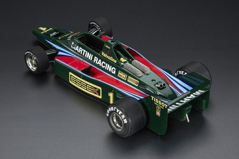 ギャラリービューアに画像をロードする, 【予約】2025年発売予定LOTUS TYPE 80 MARTINI RACING N 1 (WITHOUT FRONT WINGS) TEST 1979 MARIO ANDRETTI - GREEN RED /GP Replicas 1/18 ミニカー
