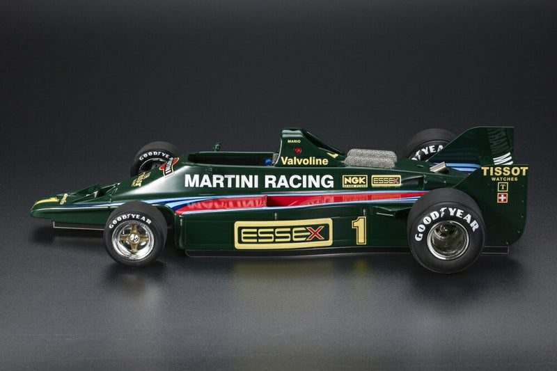 ギャラリービューアに画像をロードする, 【予約】2025年発売予定LOTUS TYPE 80 MARTINI RACING N 1 (WITHOUT FRONT WINGS) TEST 1979 MARIO ANDRETTI - GREEN RED /GP Replicas 1/18 ミニカー
