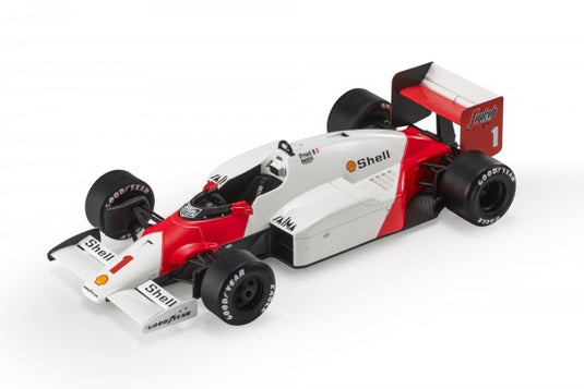 McLAREN - F1  MP4/2C N 1 ALAIN PROST 1986 WORLD CHAMPION - CON VETRINA  WHITE RED /GP Replicas 1/18 ミニカー