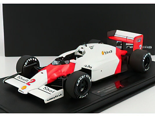 McLAREN - F1 MP4/2C N 2 SEASON 1986 KEKE ROSBERG - CON VETRINA  WHITE RED /GP Replicas 1/18ミニカー