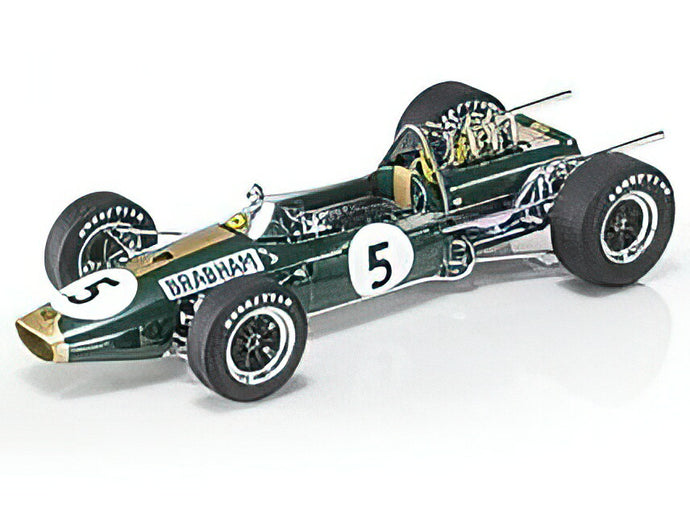 BRABHAM F1 BT19 N 5 WINNER BRITISH GP JACK BRABHAM 1966 WORLD CHAMPION - CON VETRINA  GREEN GOLD /GP Replicas 1/18ミニカー