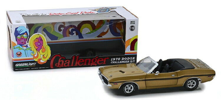 ギャラリービューアに画像をロードする, 1970 Dodge Challenger R/T Convertible in Y6 Gold Poly with Luggage Rack /Greenlight  1/18 ミニカー
