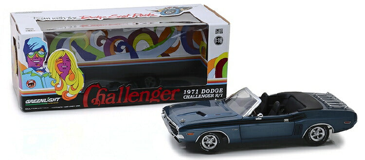 ギャラリービューアに画像をロードする, 1971 Dodge Challenger R/T Convertible in A8 Gunmetal Gray Poly with Luggage Rack /Greenlight  1/18 ミニカー
