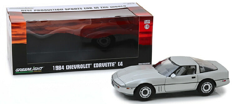 ギャラリービューアに画像をロードする, 1984 Chevrolet Corvette C4 in Silver Metallic - &quot;Best Production Sports Car in the World&quot; /Greenlight  1/18 ミニカー
