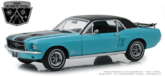 1967 Ford Mustang Coupe Ski Country Special in Winter Park Turquoise  /Greenlight 1/18 ミニカー